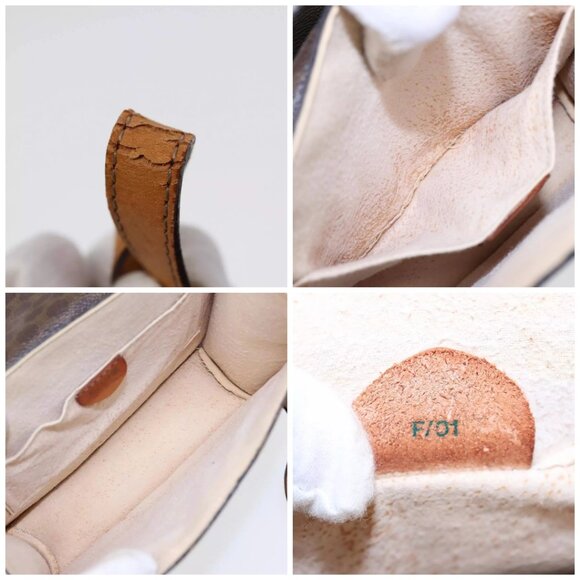 CELINE Macadam Canvas Hand Bag PVC Leather Brown Gold Auth - Picture 15 of 16